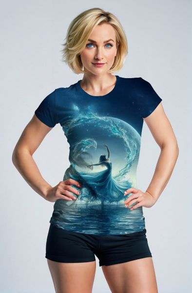 Aquarius Zodiac Collection: Celestial Flow - The Cosmic Dancer Hoodie, Sweatshirt, Zip-Up, T-Shirt-T-Shirt