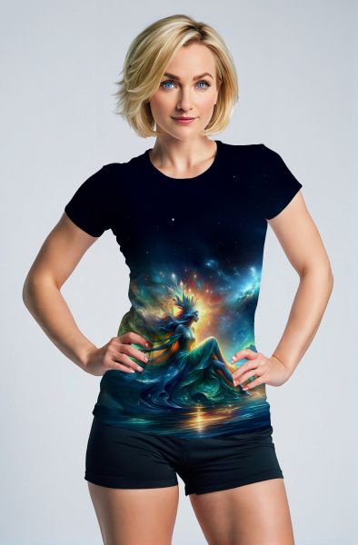 Aquarius Zodiac Collection: Oceanic Majesty - The Goddess of the Deep Hoodie, Sweatshirt, Zip-Up, T-Shirt-T-Shirt