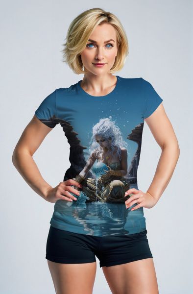 Aquarius Zodiac Collection: The Moonlit Throne - Queen of the Abyss Hoodie, Sweatshirt, Zip-Up, T-Shirt-T-Shirt