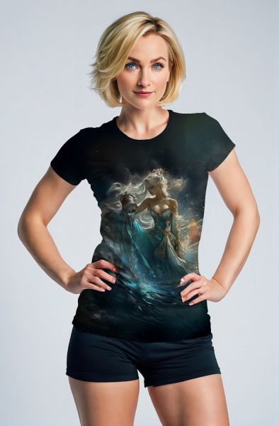 Aquarius Zodiac Collection: Ocean's Empress Hoodie, Sweatshirt, Zip-Up, T-Shirt-T-Shirt