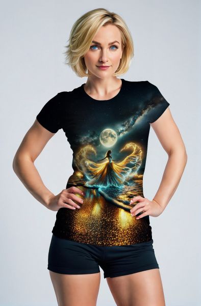 Aquarius Zodiac Collection: Lunar Serenity - The Wave Dancer Hoodie-T-Shirt