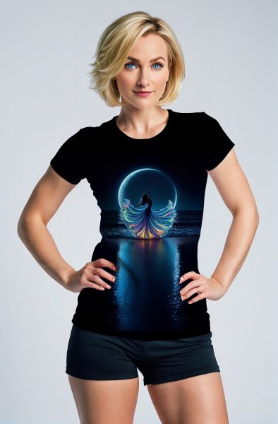 Aquarius Zodiac Collection: Cosmic Radiance - The Dance of the Moonlight Hoodie, Sweatshirt, Zip-Up, T-Shirt-T-Shirt
