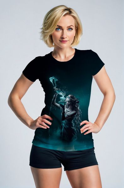 Aquarius Zodiac Collection: Cosmic Flow - The Waterbearer of the Universe Sweatshirt-T-Shirt
