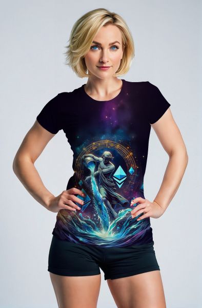 Aquarius Zodiac Collection: Ethereal Elegance - The Cosmic Goddess Hoodie-T-Shirt