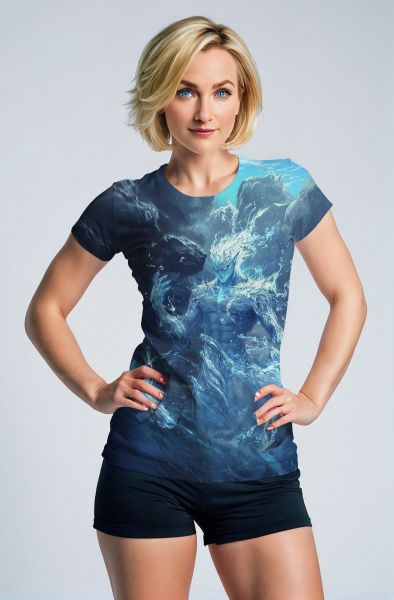 Aquarius Zodiac Collection: Aquatic Awakening - The Spirit of the Waters Zip-Up-T-Shirt
