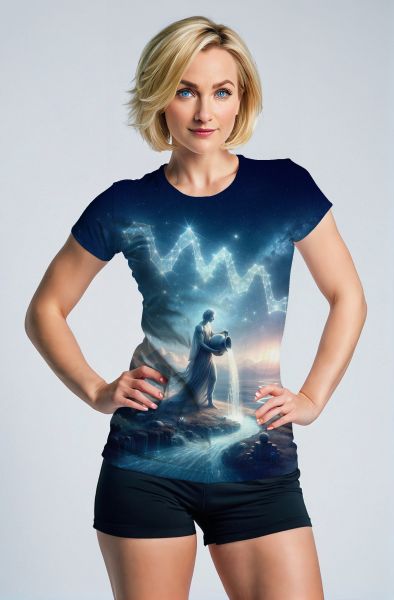 Aquarius Zodiac Collection: Elemental Flow - The Spirit of Water-T-Shirt