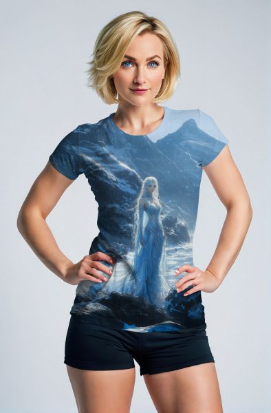 Aquarius Zodiac Collection: Frozen Vision - The Ice Queen of the Skies Hoodie, Sweatshirt, Zip-Up, T-Shirt-T-Shirt