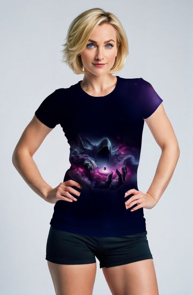 Aquarius Zodiac Collection: Cosmic Flow - The Starry Waters Hoodie, Sweatshirt, Zip-Up, T-Shirt-T-Shirt