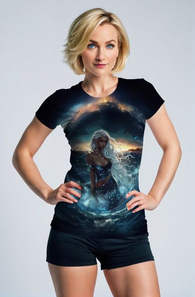 Aquarius Zodiac Collection: Goddess of the Waves - The Ocean Empress Hoodie, Sweatshirt, Zip-Up, T-Shirt