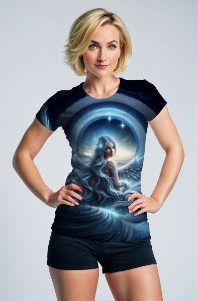 Aquarius Zodiac Collection: The Infinite Horizon - Starry Waters Hoodie, Sweatshirt, Zip-Up, T-Shirt-T-Shirt