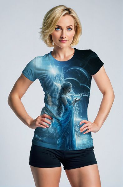 Aquarius Zodiac Collection: Celestial Flow - The WaterBearer Hoodie, Sweatshirt, Zip-Up, T-Shirt-T-Shirt