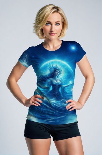 Aquarius Zodiac Collection: Lunar Tide - Aquatic Mysticism Hoodie, Sweatshirt, Zip-Up, T-Shirt-T-Shirt