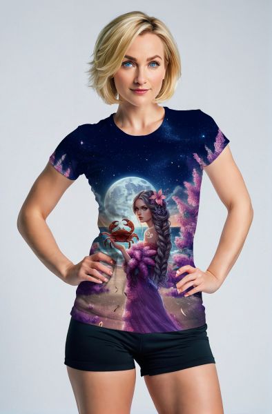 Cancer Zodiac Collection: Celestial Connection Hoodie, Sweatshirt, Zip-Up, T-Shirt-T-Shirt