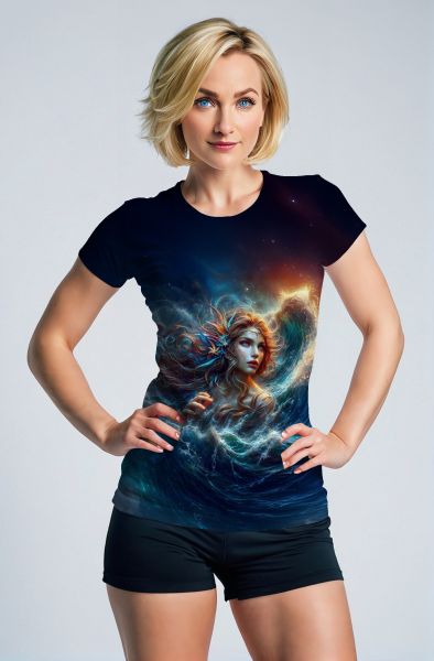Cancer Zodiac Collection: The Celestial Siren Hoodie, Sweatshirt, Zip-Up, T-Shirt-T-Shirt