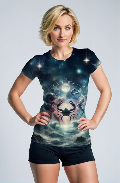 Cancer Zodiac Collection: The Cosmic Crab Hoodie, Sweatshirt, Zip-Up, T-Shirt-T-Shirt