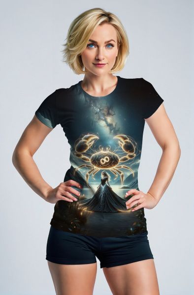 Cancer Zodiac Collection: Celestial Waves Hoodie, Sweatshirt, Zip-Up, T-Shirt-T-Shirt