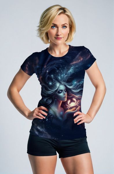 Cancer Zodiac Collection: The Cosmic Crab Hoodie, Sweatshirt, Zip-Up, T-Shirt-T-Shirt