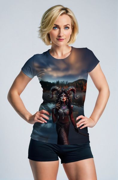 Capricorn's Shadow Embrace: The Mystic Queen Hoodie, Sweatshirt, Zip-Up, T-Shirt-T-Shirt
