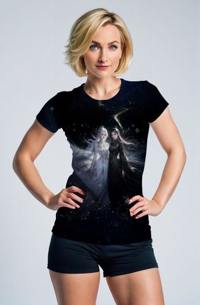 Gemini Zodiac Collection: Cosmic Reflection Twins Hoodie, Sweatshirt, Zip-Up, T-Shirt-T-Shirt