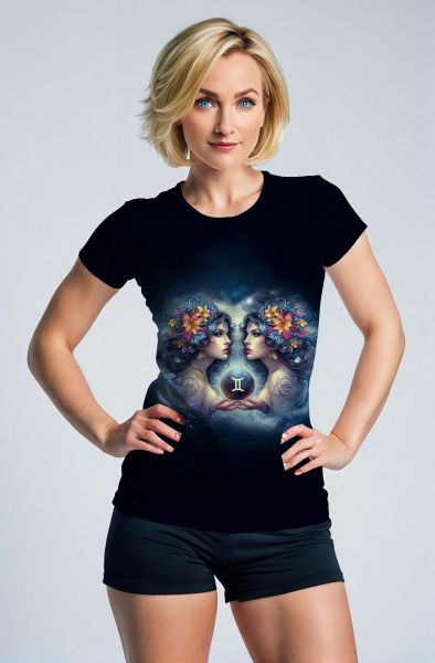 Gemini Zodiac Collection: Celestial Sisters Dual Souls Hoodie, Sweatshirt, Zip-Up, T-Shirt-T-Shirt
