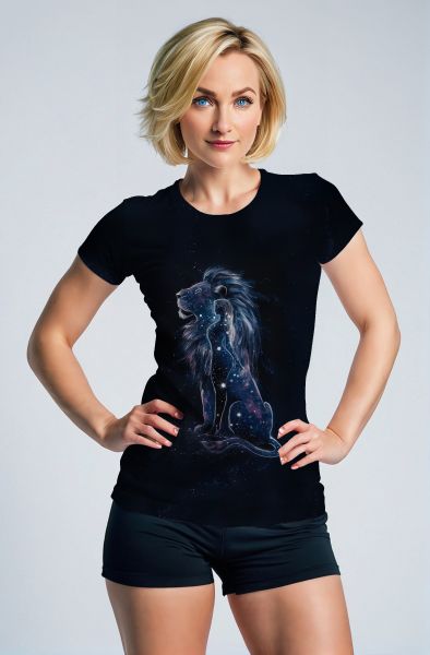The Cosmic Leo: Celestial Majesty Hoodie, Sweatshirt, Zip-Up, T-Shirt-T-Shirt