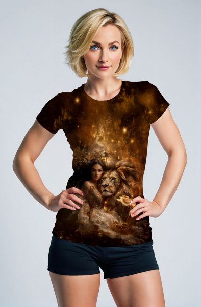 Cosmic Lioness: The Golden Roar Hoodie, Sweatshirt, Zip-Up, T-Shirt