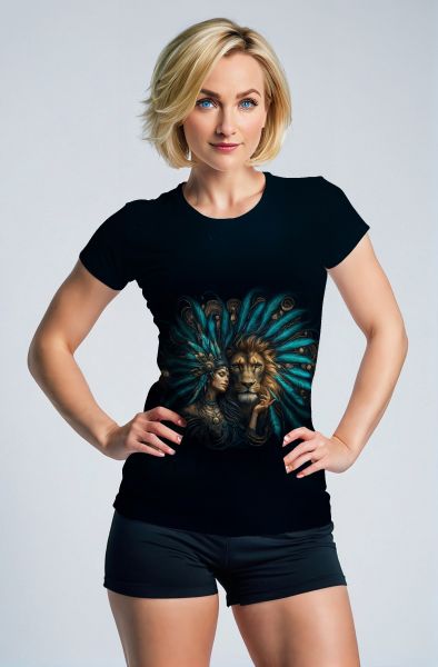 Lionhearted Goddess: The Feathered Majesty Hoodie, Sweatshirt, Zip-Up, T-Shirt-T-Shirt