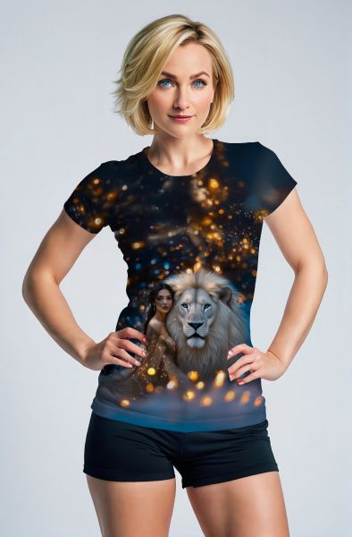 Celestial Leo: The Golden Roar Hoodie, Sweatshirt, Zip-Up, T-Shirt-T-Shirt