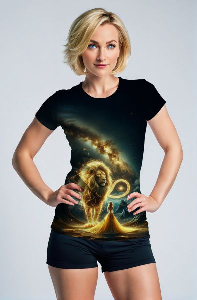 Radiant Lion: The Cosmic Majesty Hoodie, Sweatshirt, Zip-Up, T-Shirt