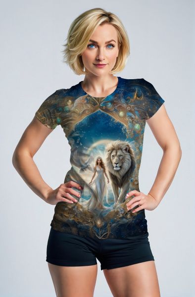 Divine Roar: The Celestial Roar of the Lion Hoodie, Sweatshirt, Zip-Up, T-Shirt-T-Shirt