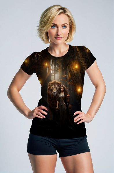Lions in the Twilight Forest: Embrace of the Wild Hoodie, Sweatshirt, Zip-Up, T-Shirt-T-Shirt