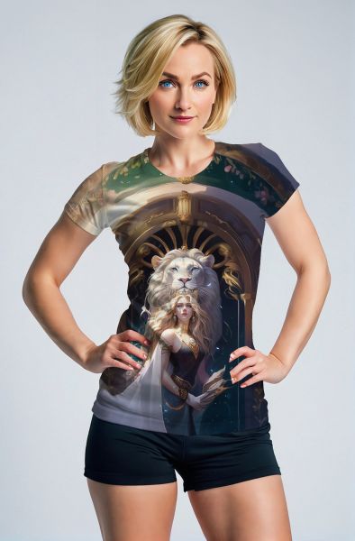 Lion's Radiance: Queen of the Celestial Realm Hoodie, Sweatshirt, Zip-Up, T-Shirt-T-Shirt