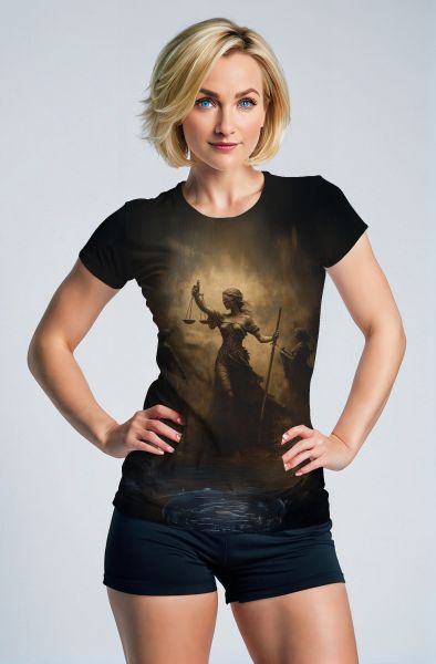 Libra Zodiac Collection: The Scale of Justice Dark Angel Design Sweatshirt-T-Shirt