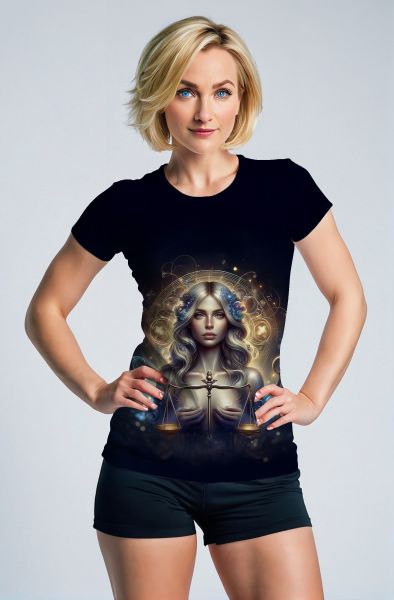 Libra Zodiac Collection: Celestial Scales of Justice - Hoodie, Sweatshirt, Zip-Up, T-Shirt-T-Shirt