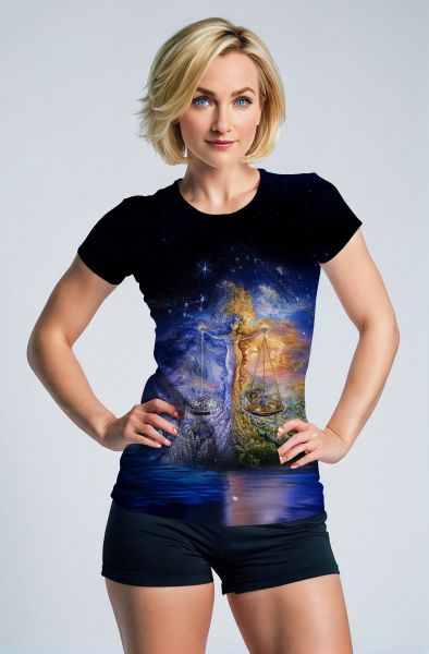 Libra Zodiac Collection: Balance of the Elements – Double-Faced Design Hoodie, Sweatshirt, Zip-Up, T-Shirt