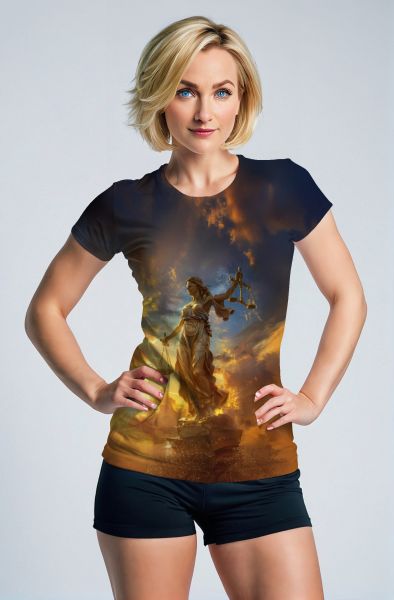 Libra Zodiac Collection: Bound Justice - The Goddess of Chains Hoodie, Sweatshirt, Zip-Up, T-Shirt-T-Shirt