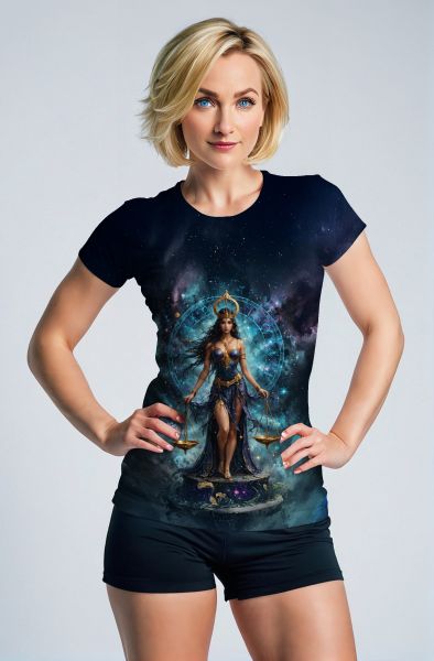 Libra Zodiac Collection: Celestial Justice - The Queen of Stars Hoodie, Sweatshirt, Zip-Up, T-Shirt-T-Shirt