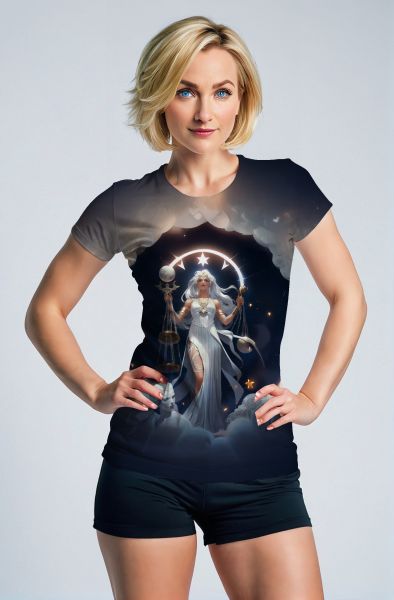 Libra Zodiac Collection: The Divine Justice - Goddess of Cosmic Harmony Hoodie, Sweatshirt, Zip-Up, T-Shirt-T-Shirt