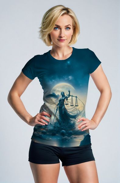 Libra Zodiac Collection: Moonlit Justice - The Winged Scales-T-Shirt
