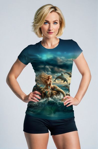 Whispers of the Sea: The Dolphin's Dance Hoodie, Sweatshirt, Zip-Up, T-Shirt-T-Shirt