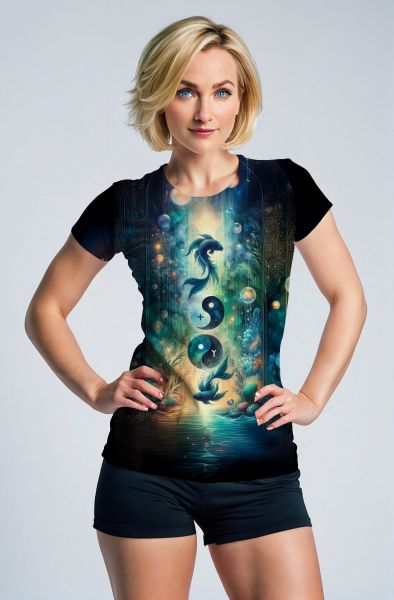 Cosmic Fish: The Yin and Yang of Pisces Hoodie, Sweatshirt, Zip-Up, T-Shirt-T-Shirt