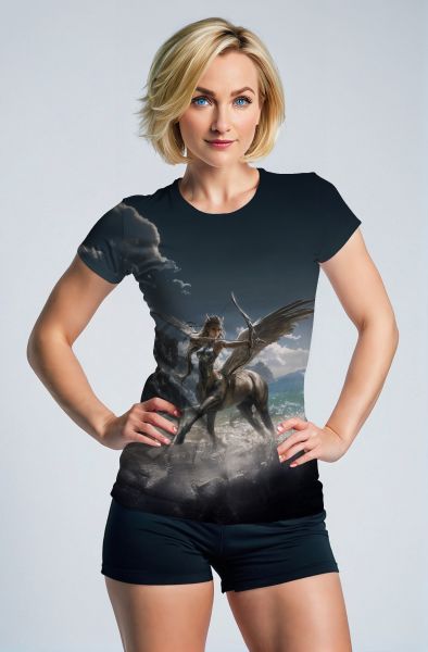 Sagittarius' Celestial Gallop: The Winged Archer Hoodie, Sweatshirt, Zip-Up, T-Shirt-T-Shirt
