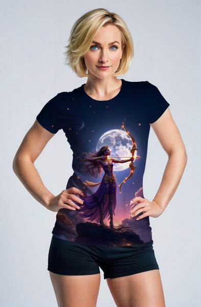 Sagittarius' Starborn Hunter: The Moonlit Quest Hoodie, Sweatshirt, Zip-Up, T-Shirt-T-Shirt