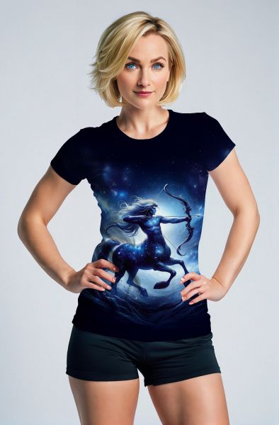 Sagittarius' Galactic Bow: The Celestial Warrior Hoodie, Sweatshirt, Zip-Up, T-Shirt-T-Shirt