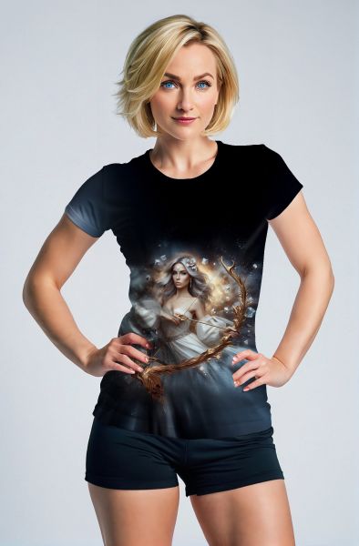 Sagittarius' Mystic Huntress: The Starlight Serenity Hoodie, Sweatshirt, Zip-Up, T-Shirt-T-Shirt