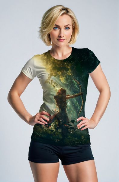Sagittarius' Verdant Huntress: The Forest's Protector Hoodie, Sweatshirt, Zip-Up, T-Shirt-T-Shirt