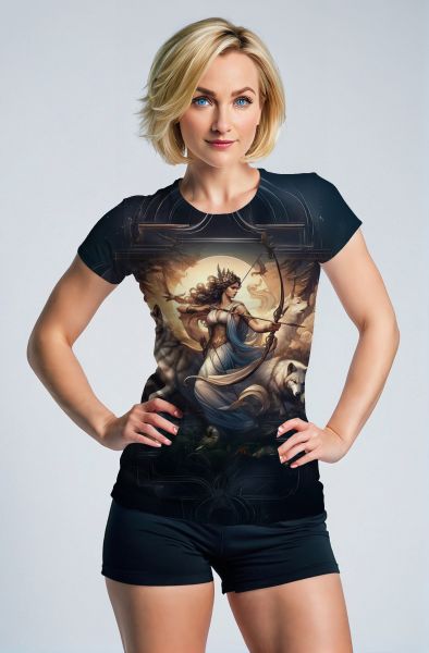Sagittarius' Cosmic Huntress: The Lunar Wolf Hoodie, Sweatshirt, Zip-Up, T-Shirt
