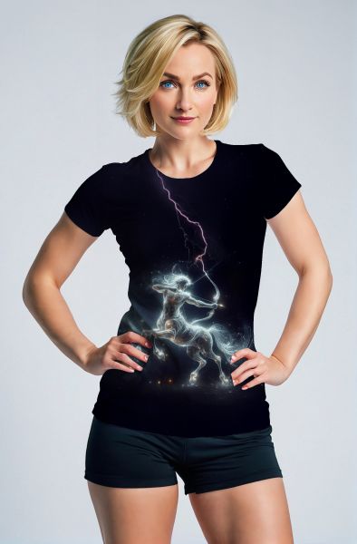 Sagittarius' Stellar Archer: The Celestial Stallion Hoodie, Sweatshirt, Zip-Up, T-Shirt-T-Shirt