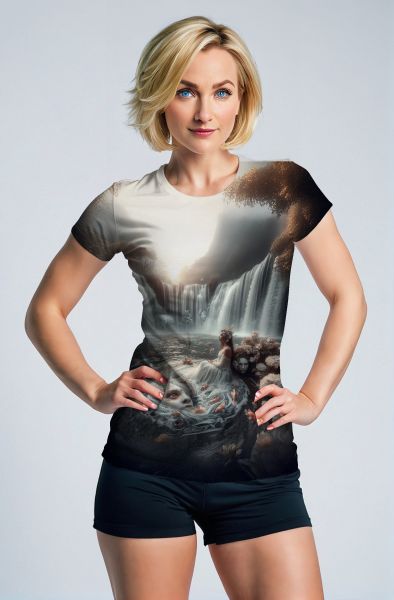 Scorpio Zodiac Collection: The Serene Waterfall and Scorpio Spirit Design Hoodie, Sweatshirt, Zip-Up, T-Shirt-T-Shirt