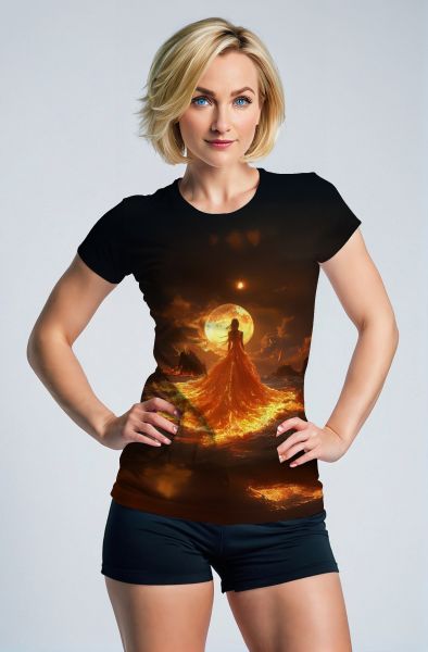 Scorpio Zodiac Collection: Fiery Empress and the Fiery Moon Double-Faced Design Hoodie, Sweatshirt, Zip-Up, T-Shirt